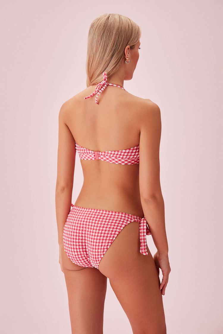 Pembe Kalın Bağcıklı Bikini Alt