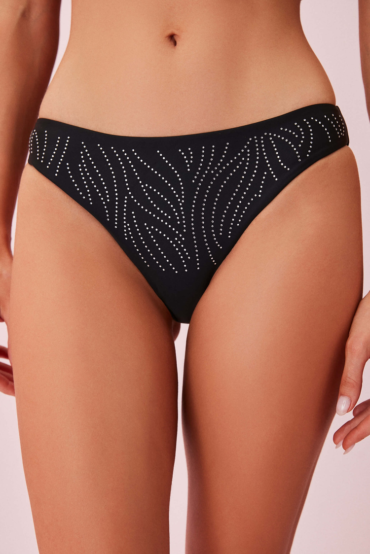 Siyah Taşlı Bikini Alt