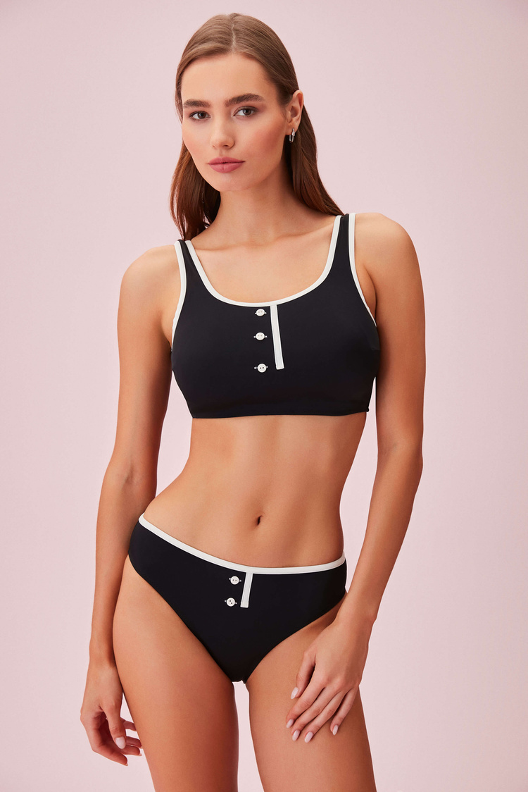 Siyah Retro Bikini Alt