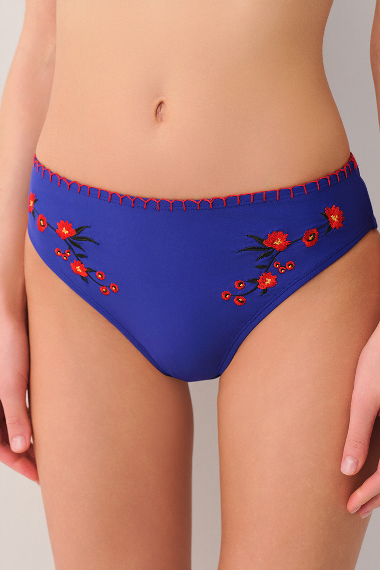 Lacivert Bohem Kroşetalı Bikini Alt