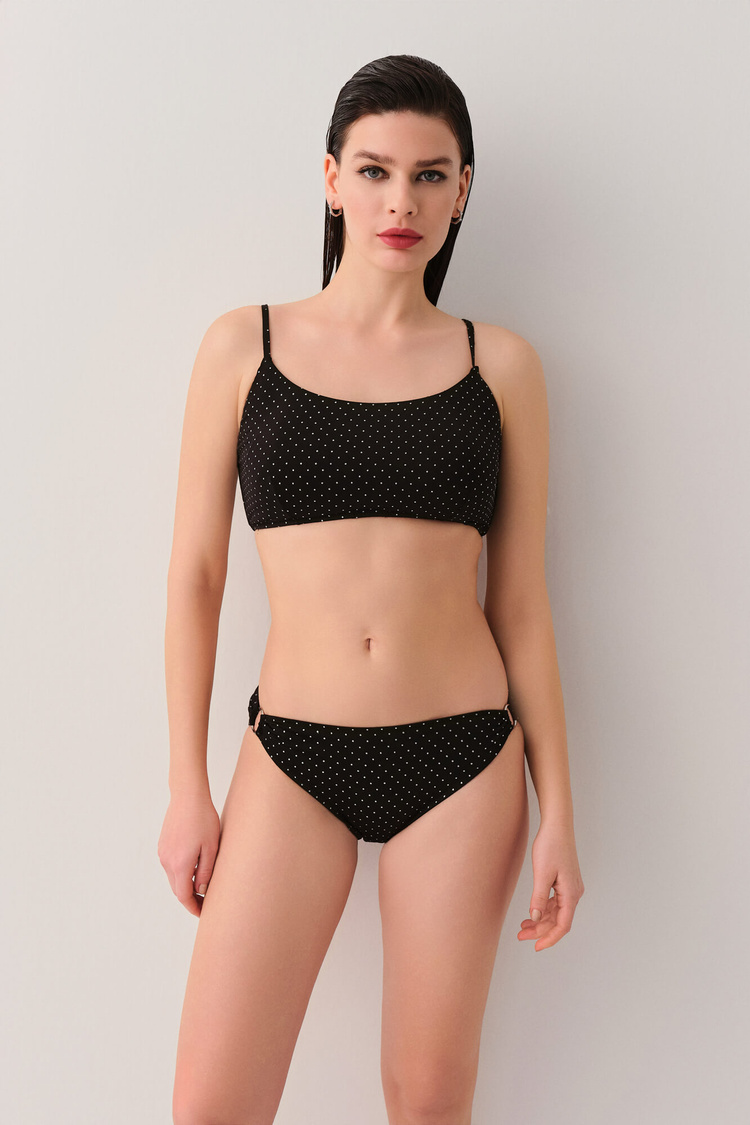 Siyah Doty Bralet Bikini Üst