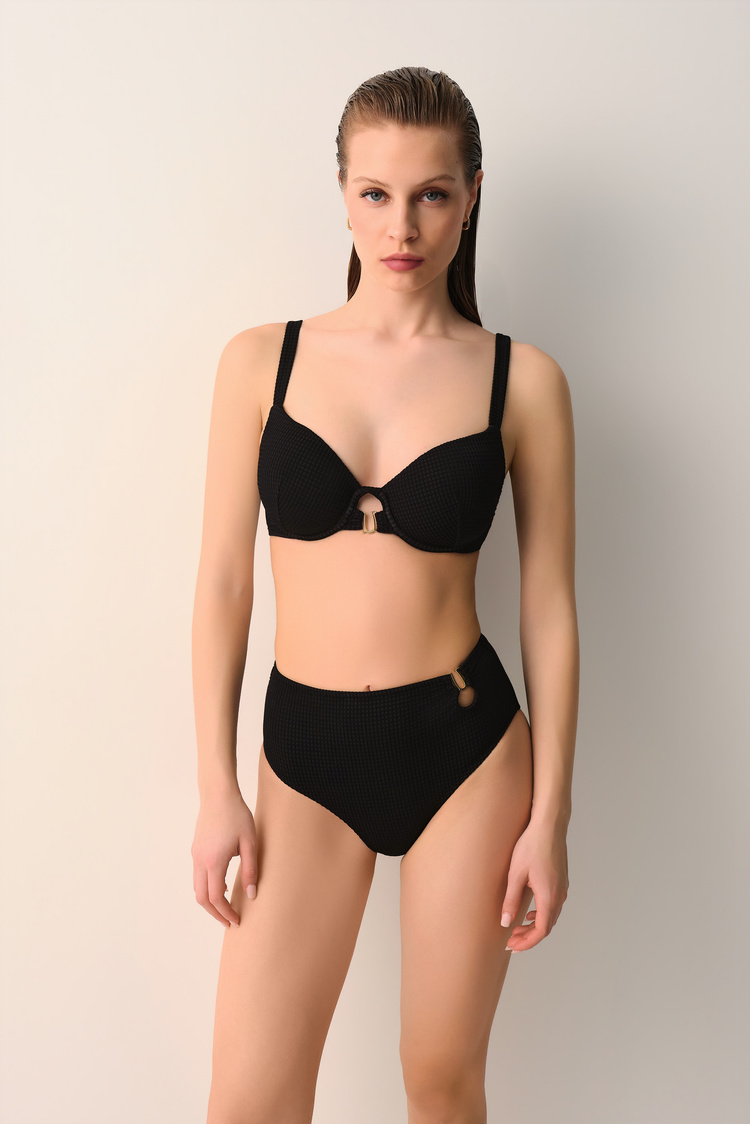 Siyah Gloria Yüksek Bel Toparlayıcı Bikini Alt