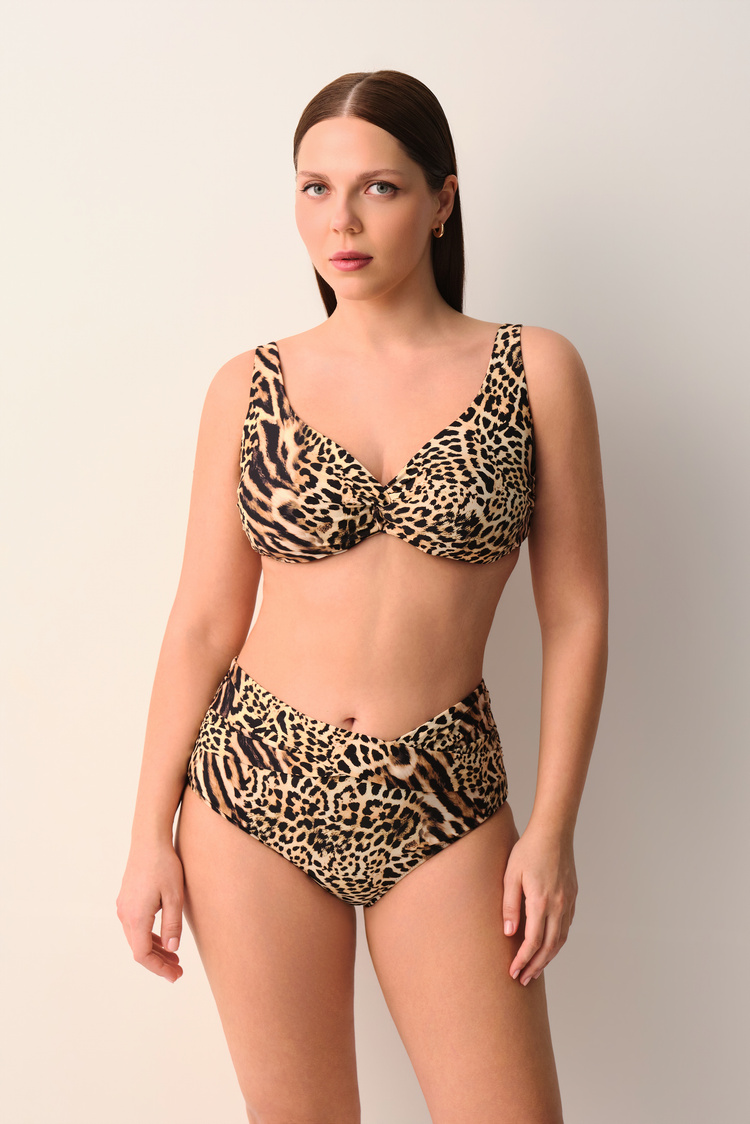 Leopar Desenli Lexa Yüksek Bel Bikini Alt