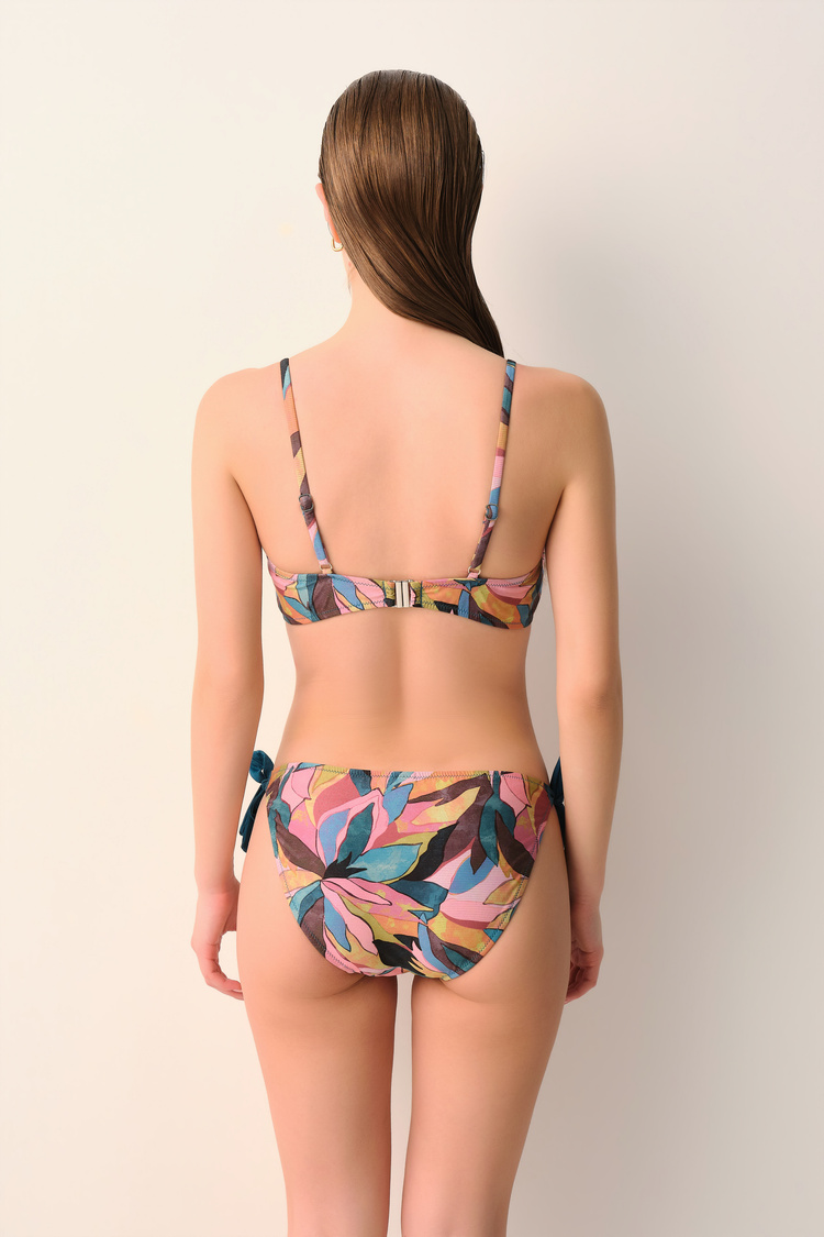 Yaprak Desenli Leaf Bağcıklı Bikini Alt