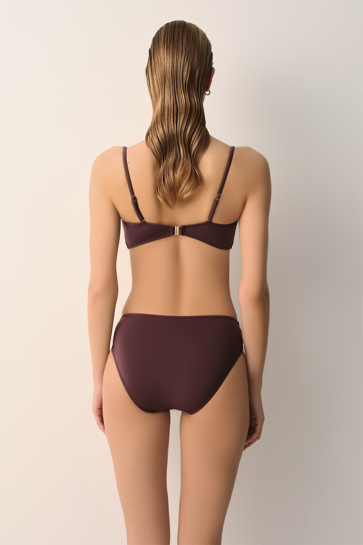 Mürdüm Stary Aksesuarlı Straplez Bikini Üst