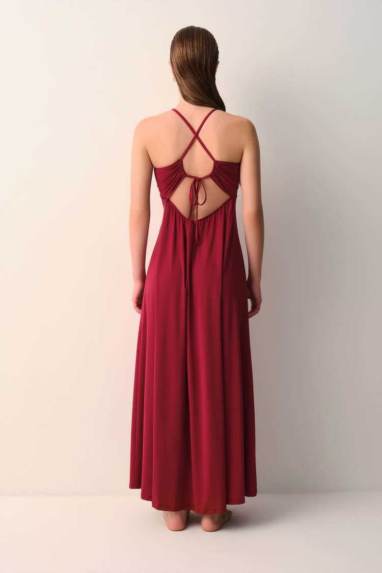 Bordo Lorena Plaj Elbisesi