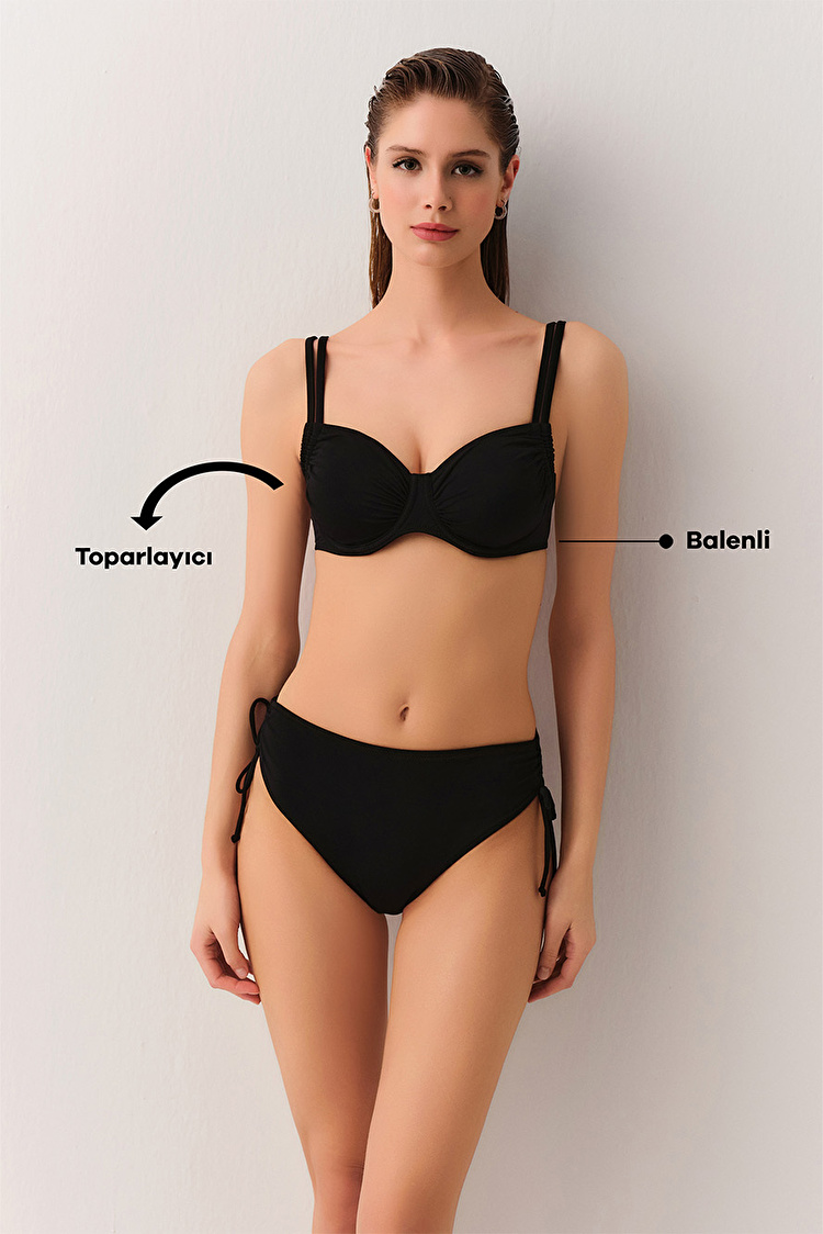 Black Bendy Underwire Bikini Top SUWEN