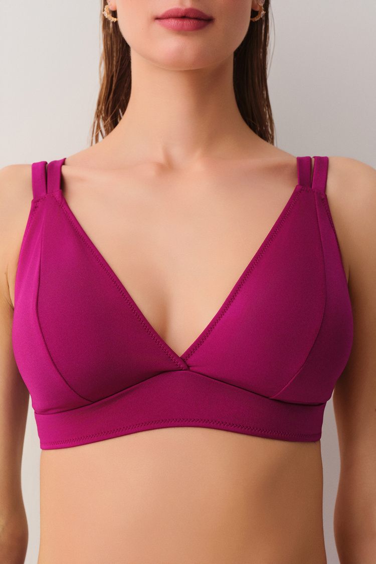 Vişne Üçgen Bikini Üst