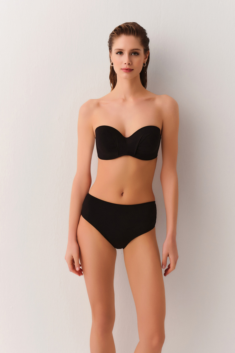 Siyah Diana Straplez Bikini Üst