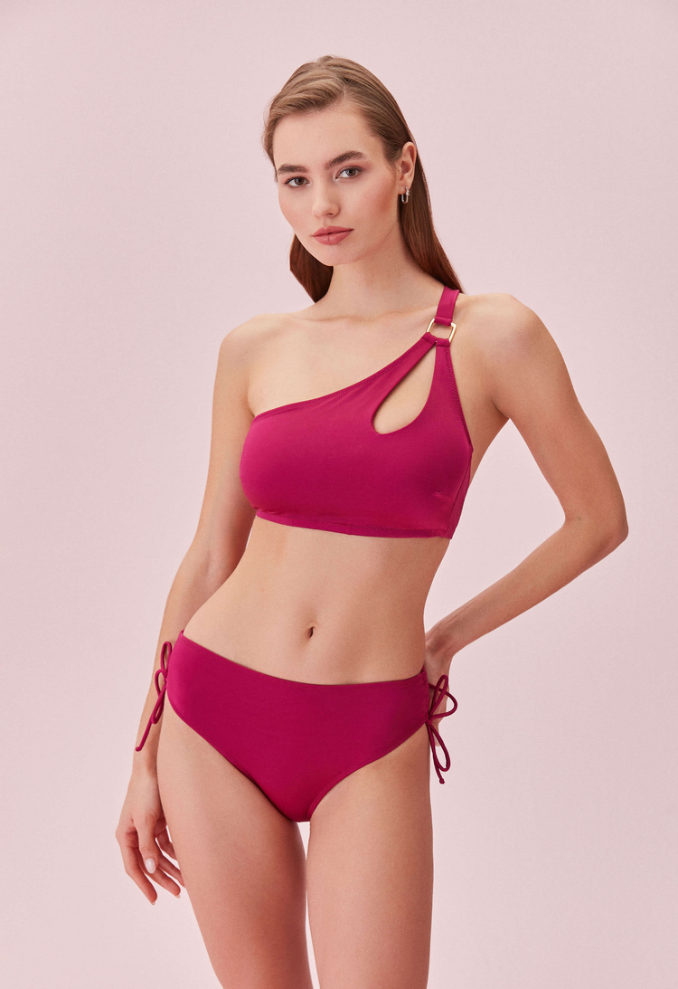Vişne Yanı Büzgülü Bikini Alt