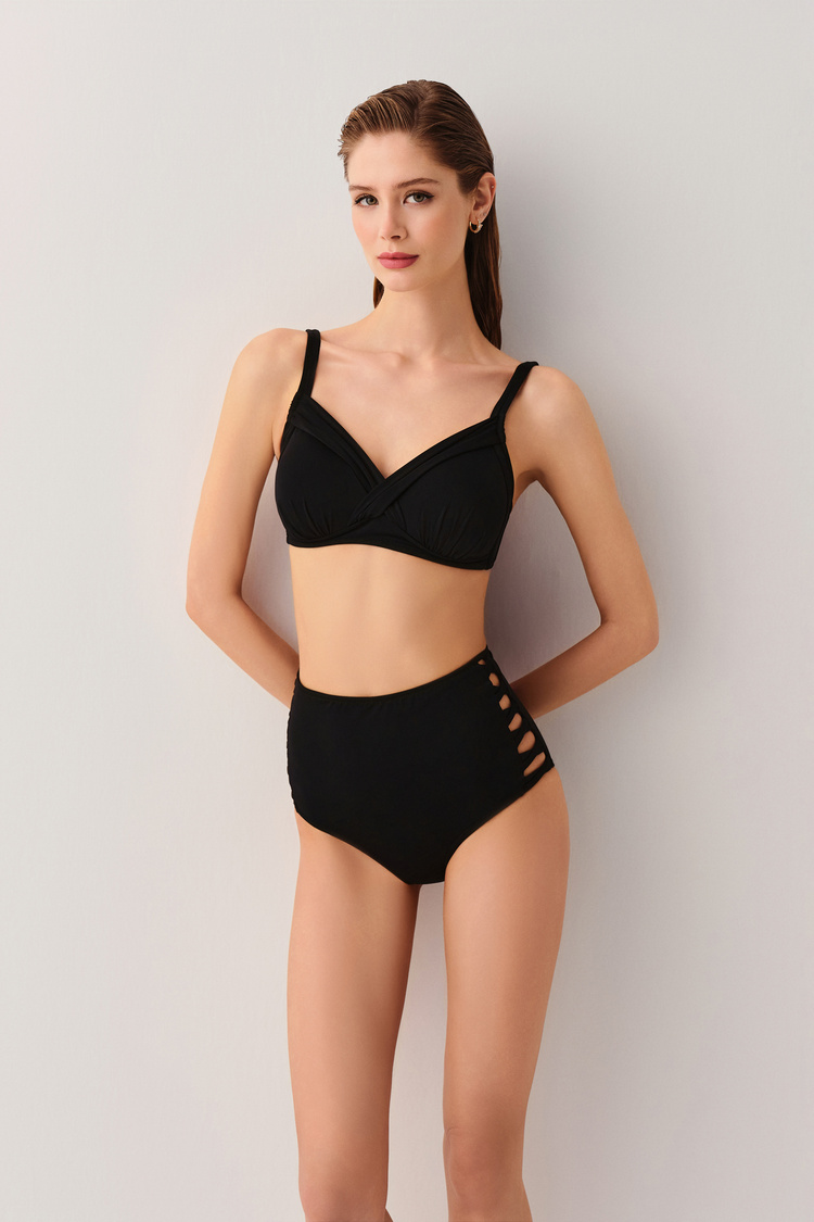 Siyah Yüksek Bel Bikini Alt