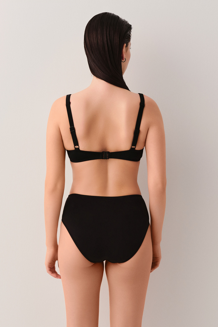 Siyah Balenli Toparlayıcı Bikini Üst