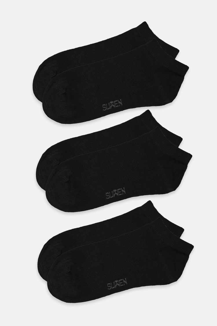 Siyah / Siyah / Siyah Erkek Basic 3'lü paket Çorap