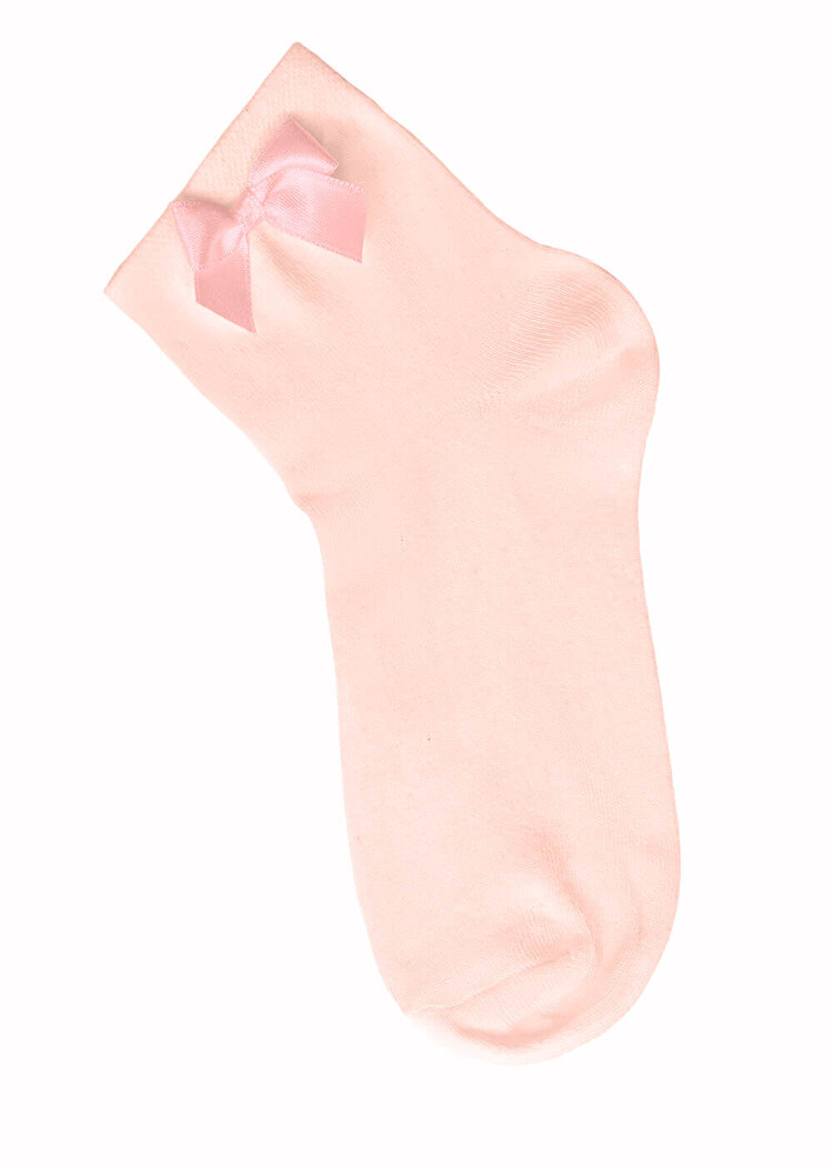 Pembe Ribbon Soket Çorap 