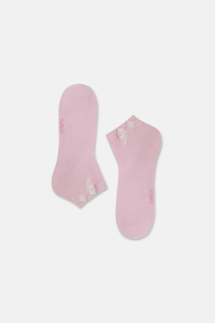 Pembe Ribbon Soket Çorap
