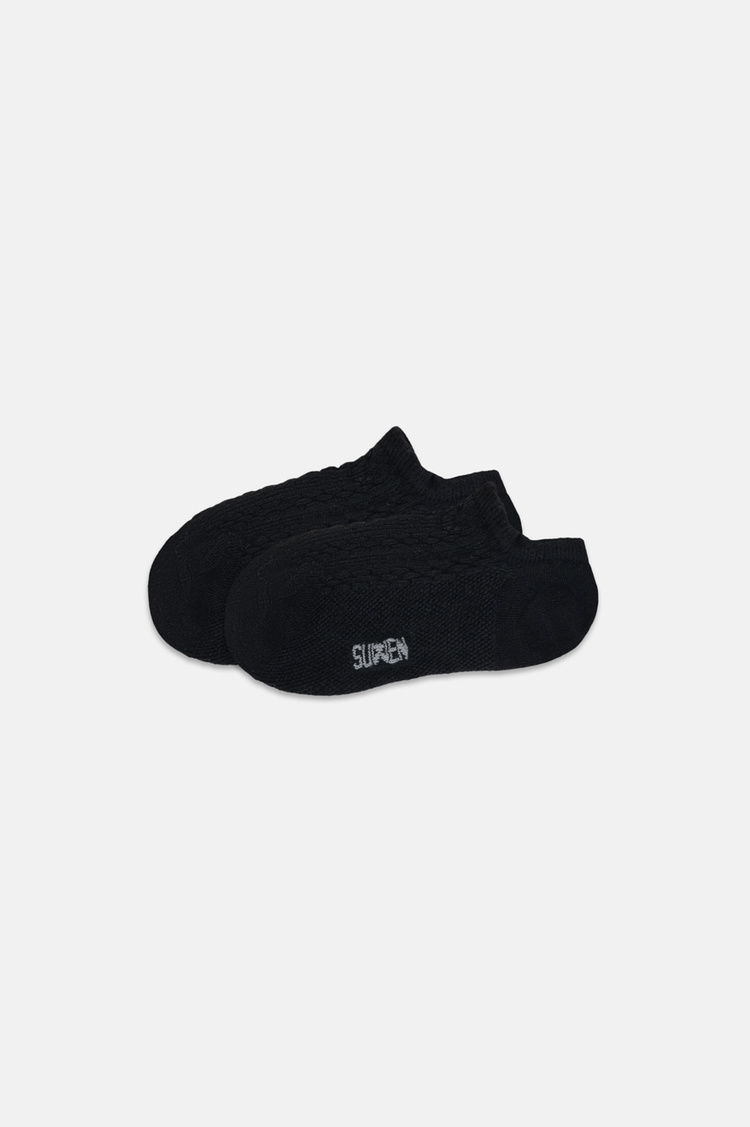 Siyah Kadın Knit Sneaker Çorap