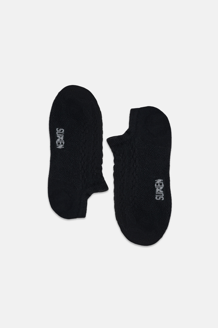 Siyah Kadın Knit Sneaker Çorap