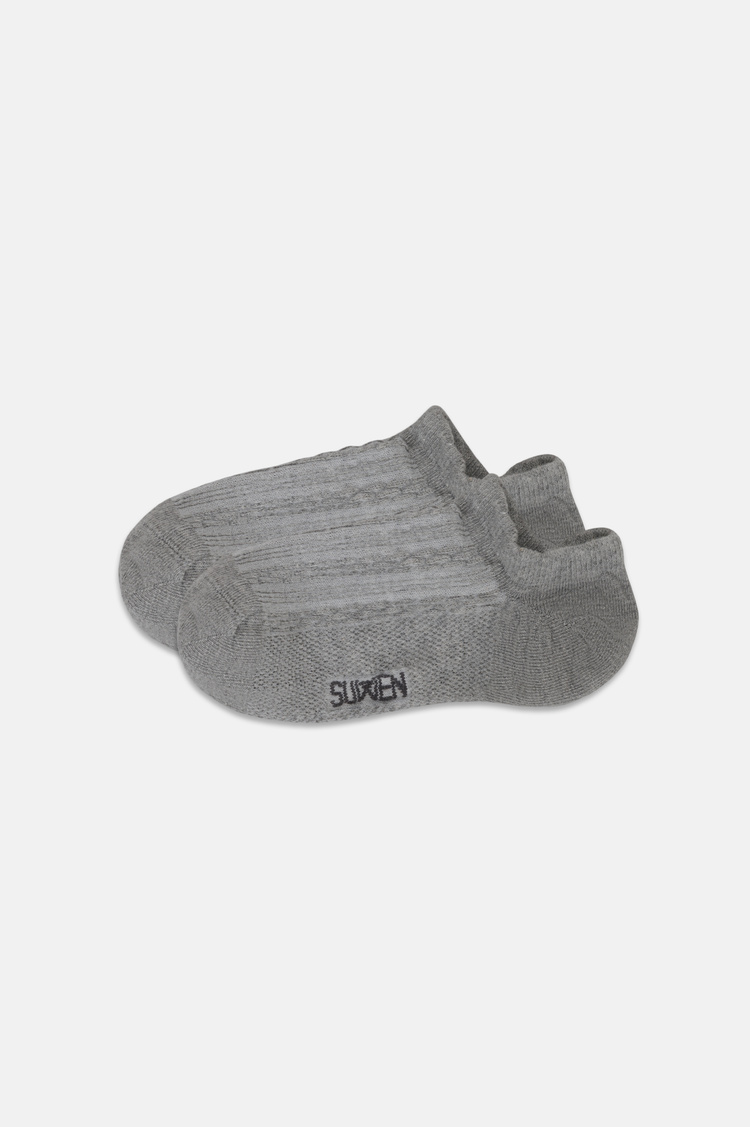 Gri Kadın Knit Sneaker Çorap