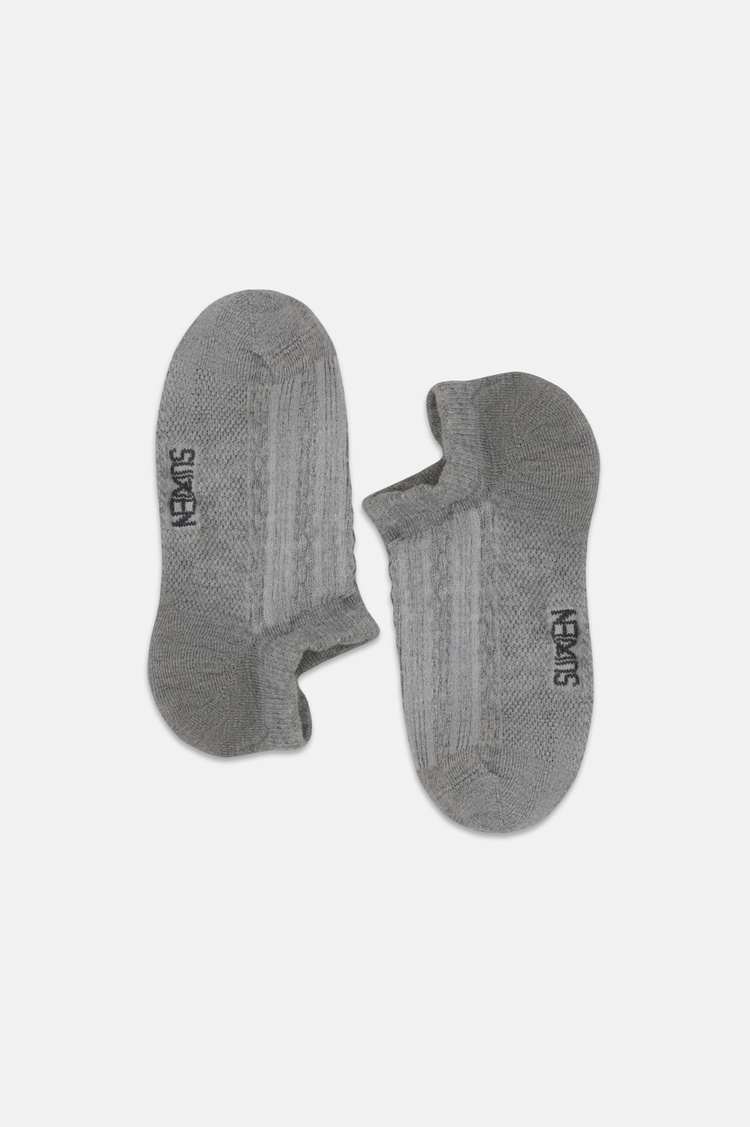 Gri Kadın Knit Sneaker Çorap