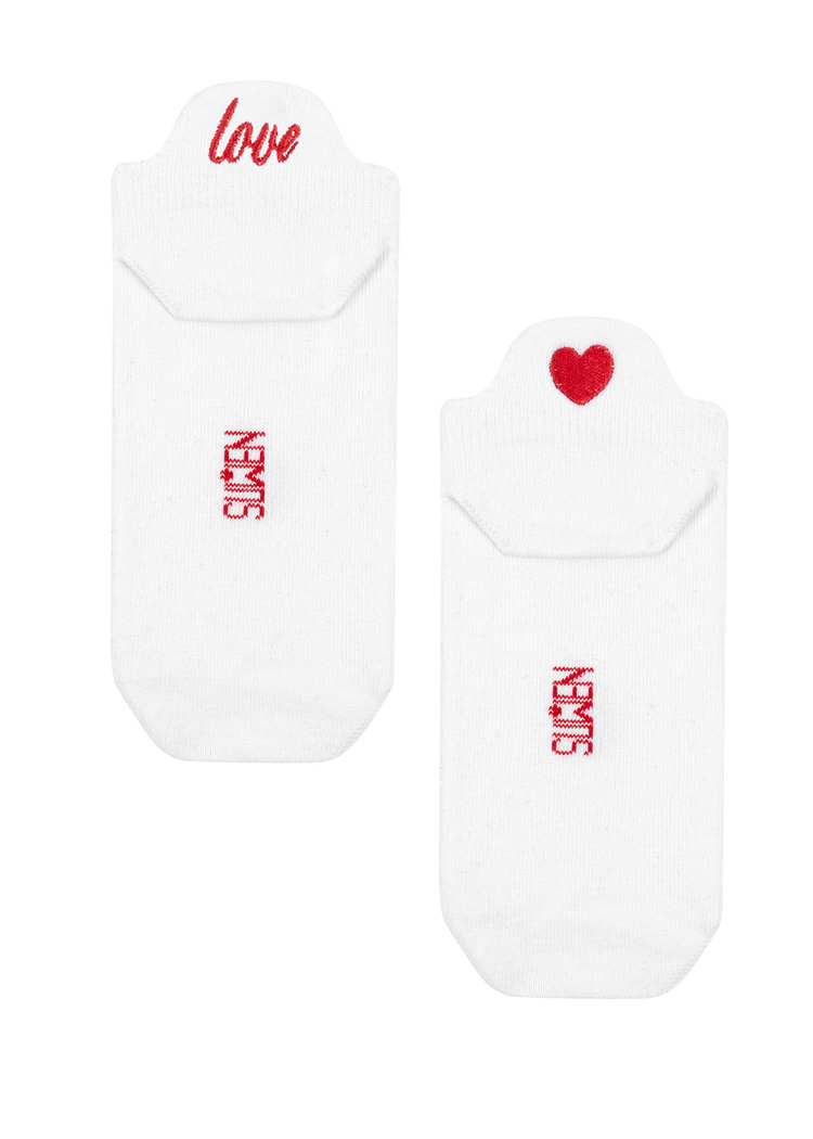 Beyaz Love Patik Çorap