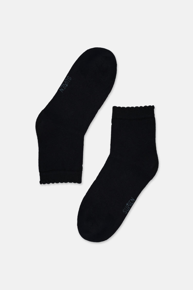 Siyah Basic Midi Soket Çorap