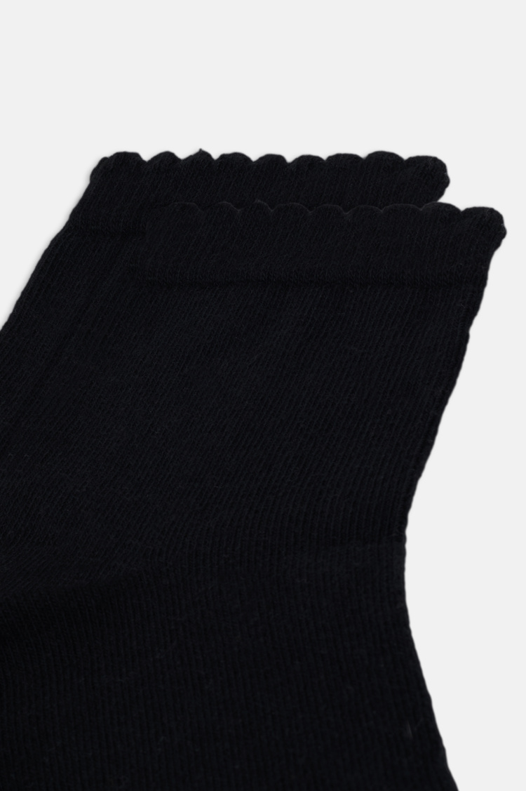 Siyah Basic Midi Soket Çorap