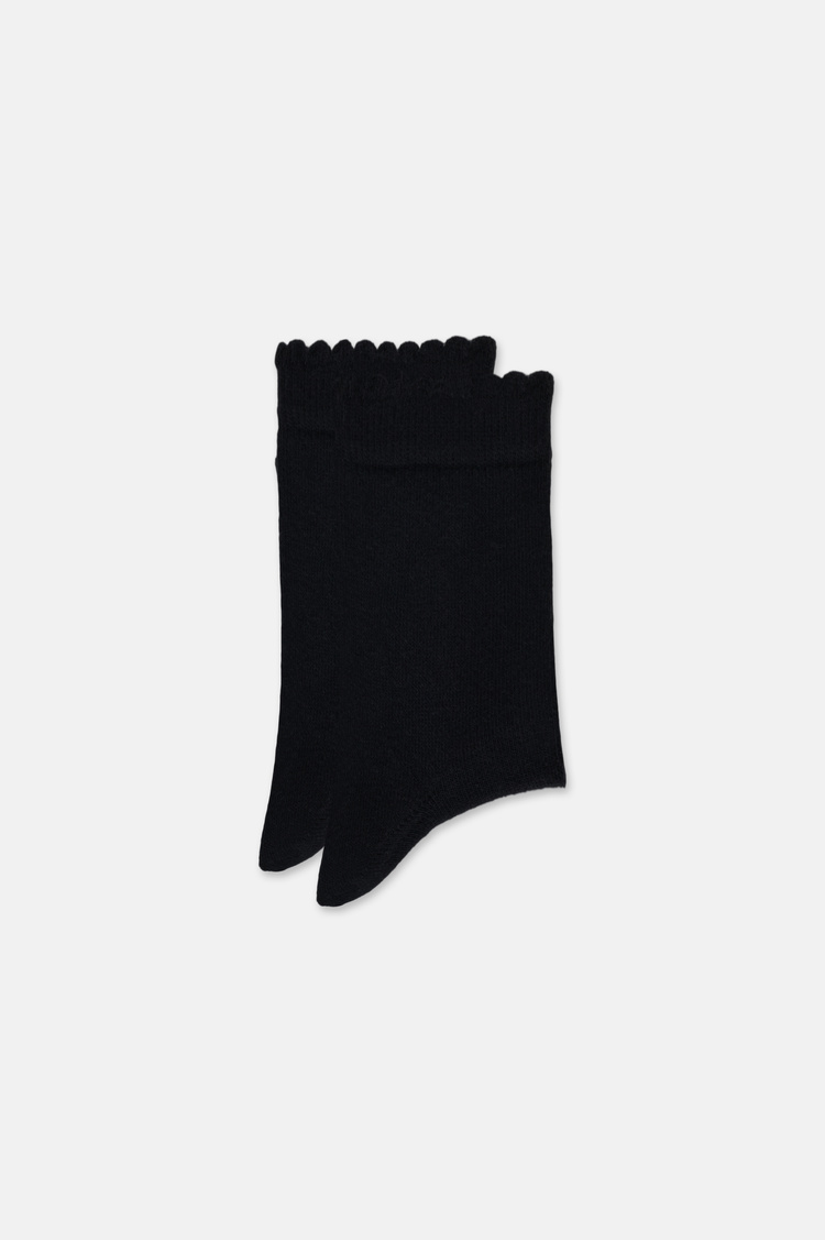 Siyah Basic Midi Soket Çorap