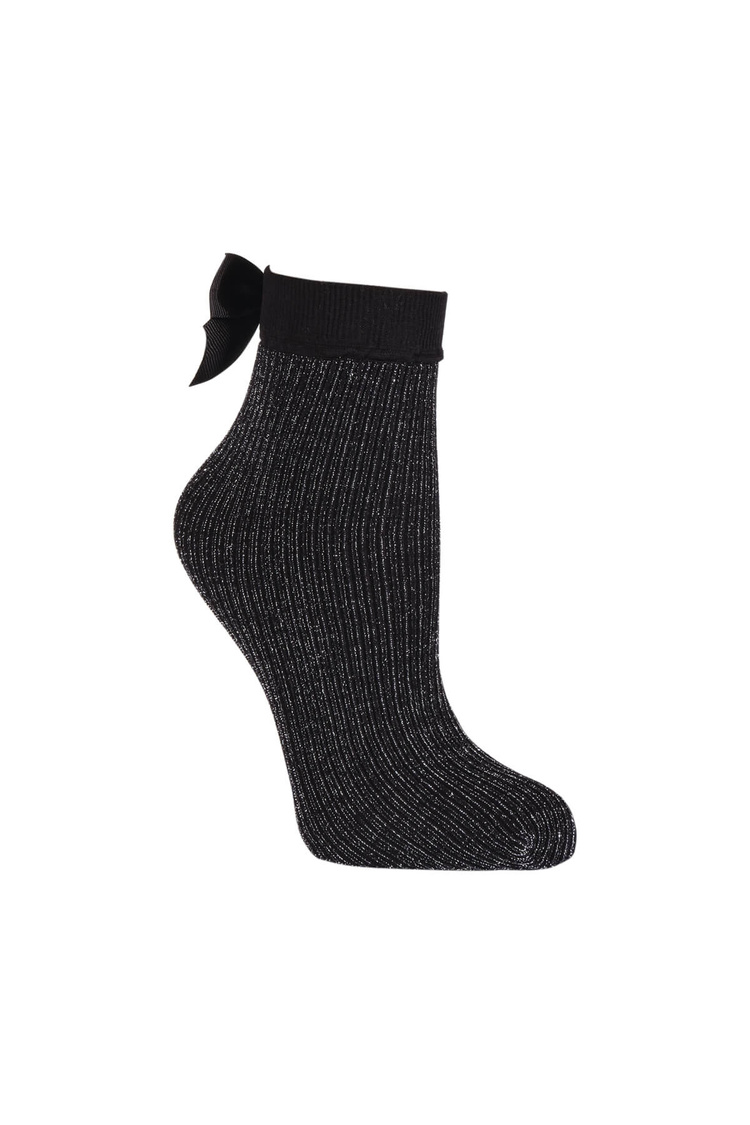 Siyah Lurex Chic Soket Çorap