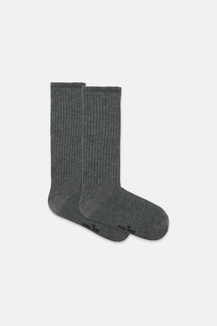 Gri Melanj 2'li Comfort Pamuklu Erkek Soket Çorap