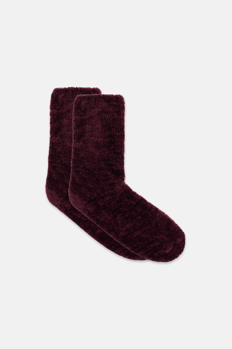 Bordo Cuddly Sleep Soket Çorap