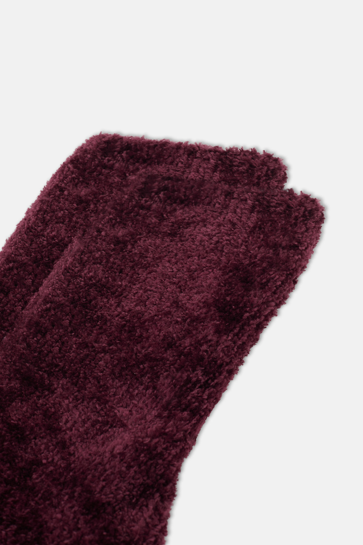 Bordo Cuddly Sleep Soket Çorap