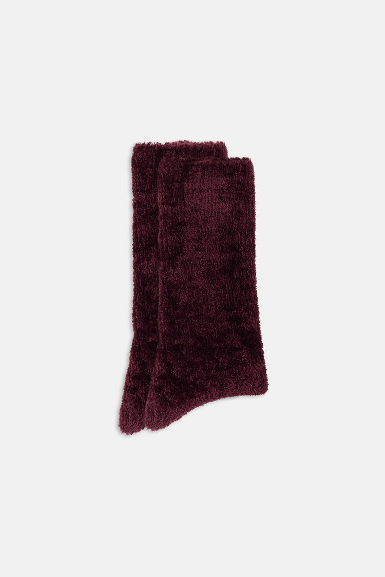 Bordo Cuddly Sleep Soket Çorap