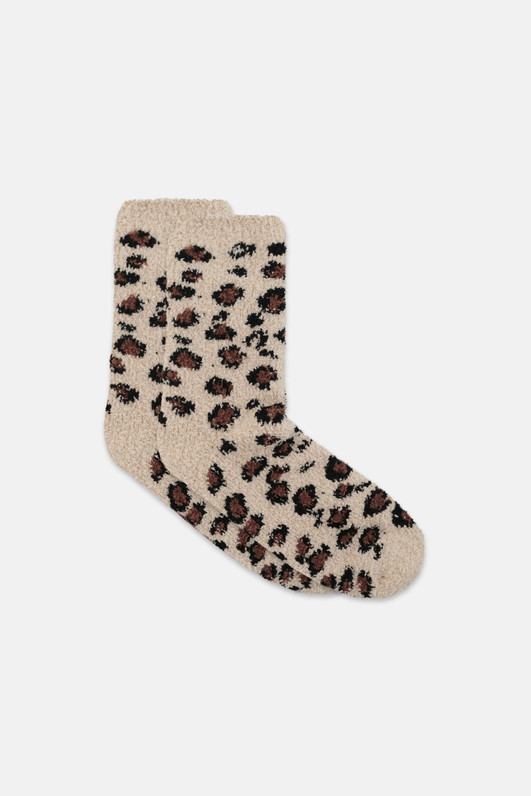 Leopar Desenli Sleep Leo Soket Çorap