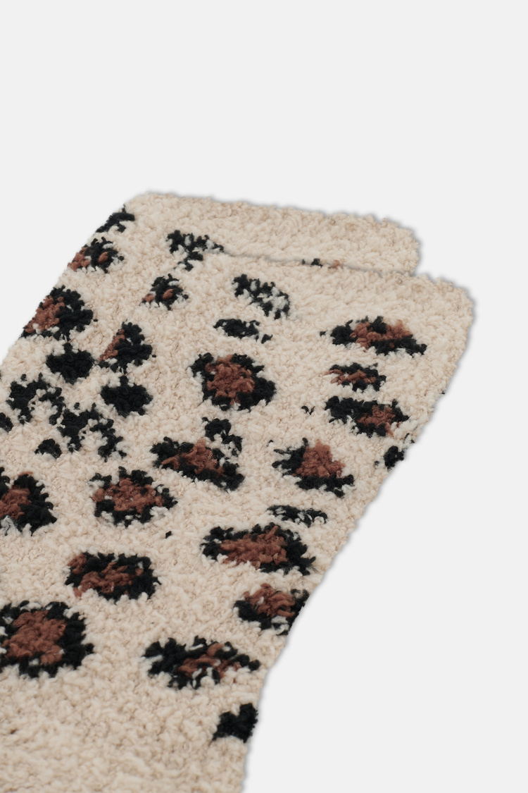 Leopar Desenli Sleep Leo Soket Çorap