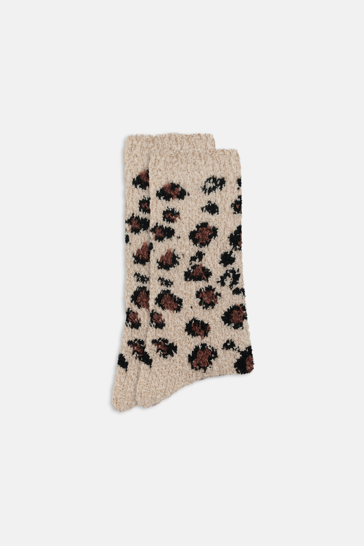 Leopar Desenli Sleep Leo Soket Çorap