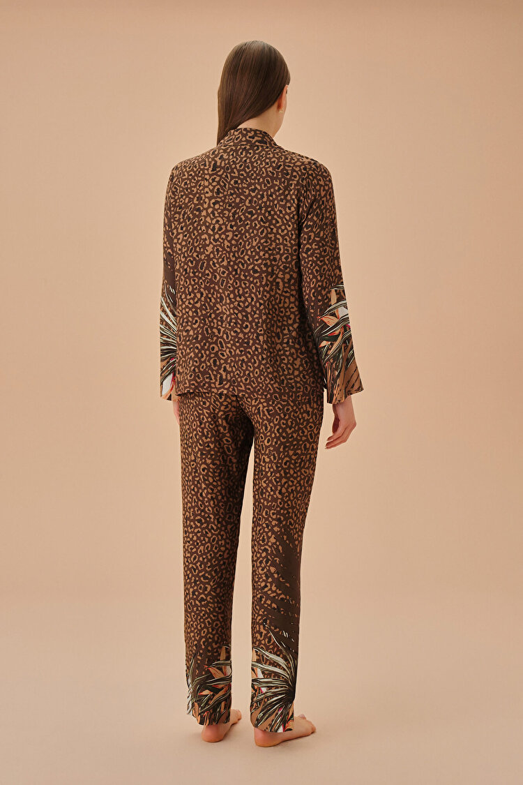 Khaki Print Wild Masculine Pyjamas Set | SUWEN
