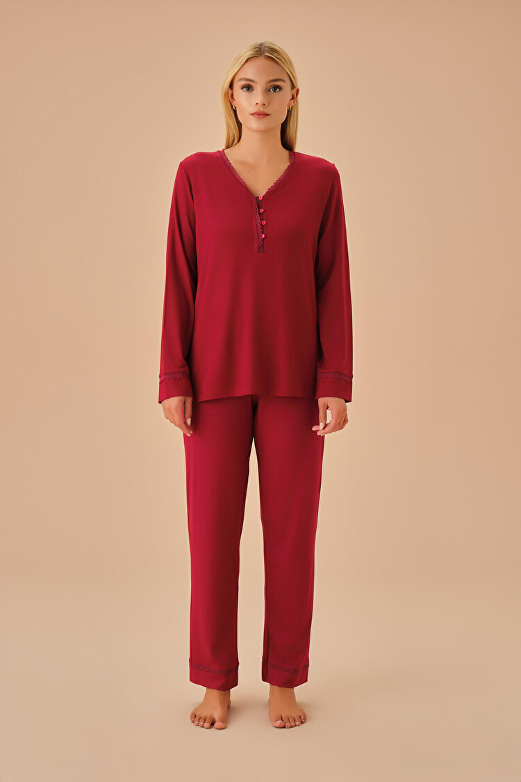 Bordo Ophelia Pijama Takımı