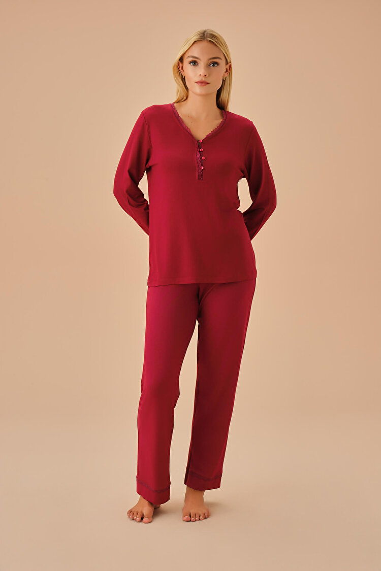 Bordo Ophelia Pijama Takımı