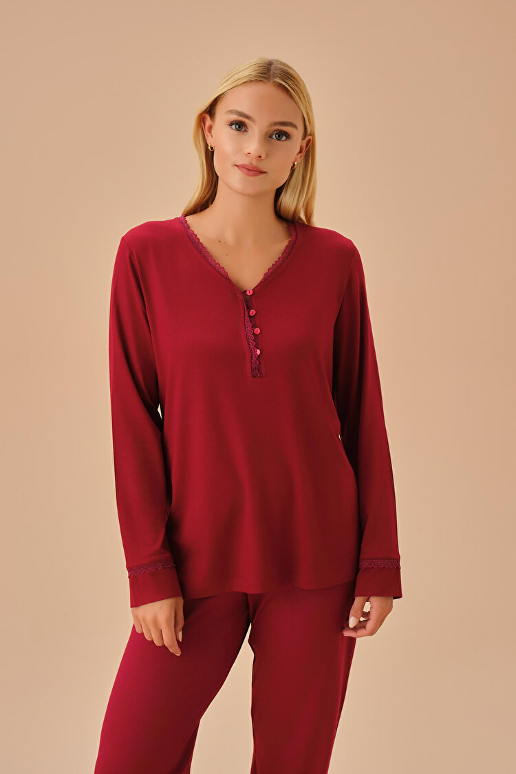 Bordo Ophelia Pijama Takımı