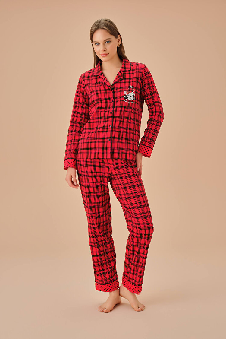 Kırmızı Cosy Maskülen Pijama Takımı