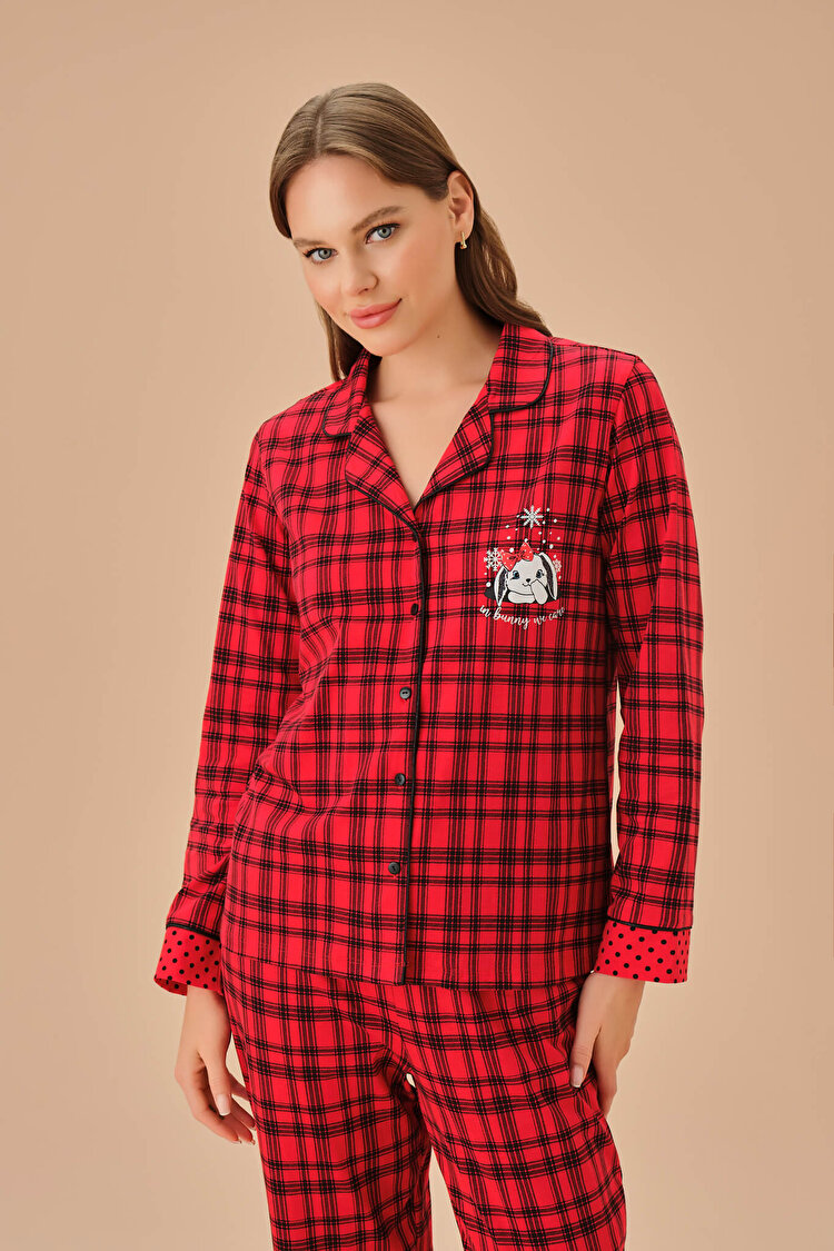 Kırmızı Cosy Maskülen Pijama Takımı