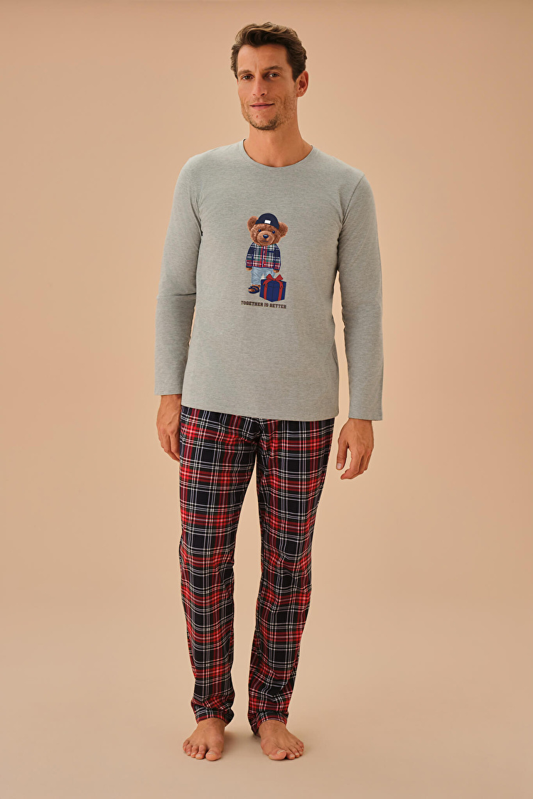 Mens Bear Pyjamas Cotton Mens Bear Pyjamas Personalised Men's Bear