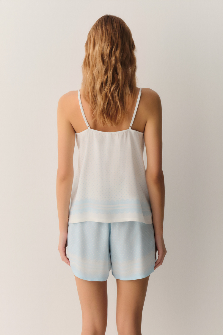 Mavili Cute Atlet Şort Pijama Takımı