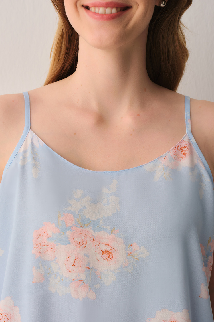 Mavili Freya Atlet Şort Pijama Takımı