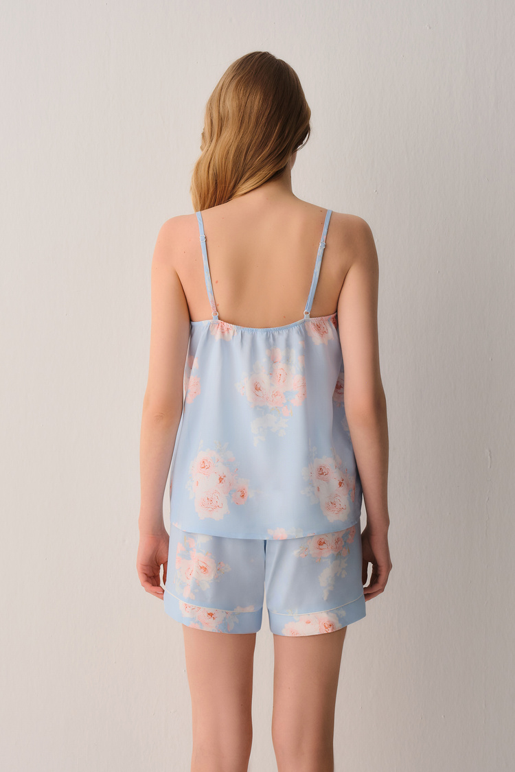 Mavili Freya Atlet Şort Pijama Takımı