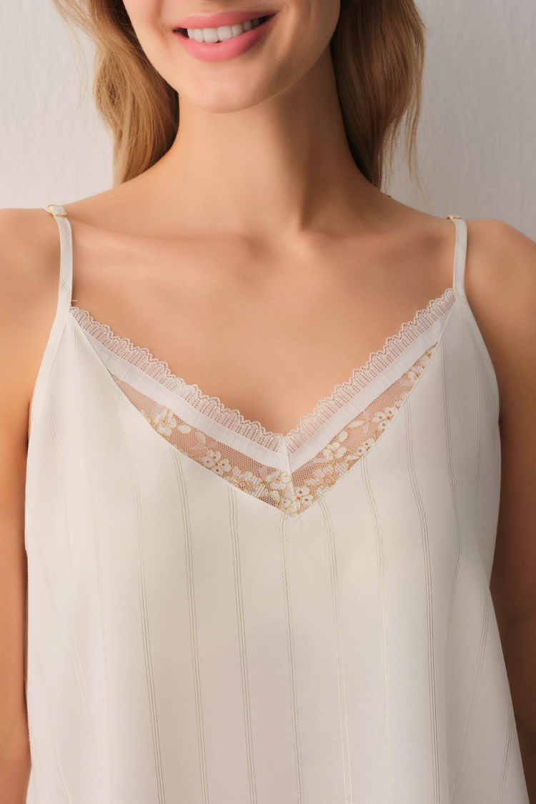 Ekru Bride Atlet Şort Pijama Takımı