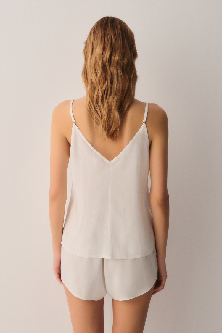 Ekru Bride Atlet Şort Pijama Takımı