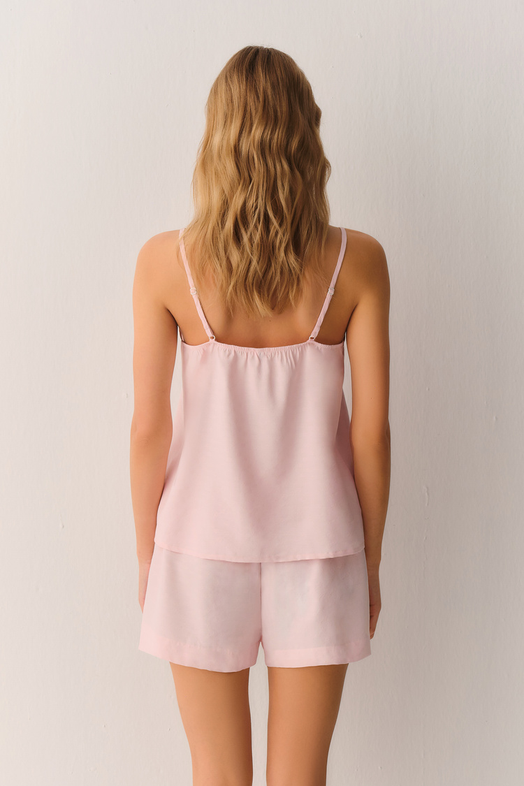 Pembe Amanda Atlet Şort Pijama Takımı