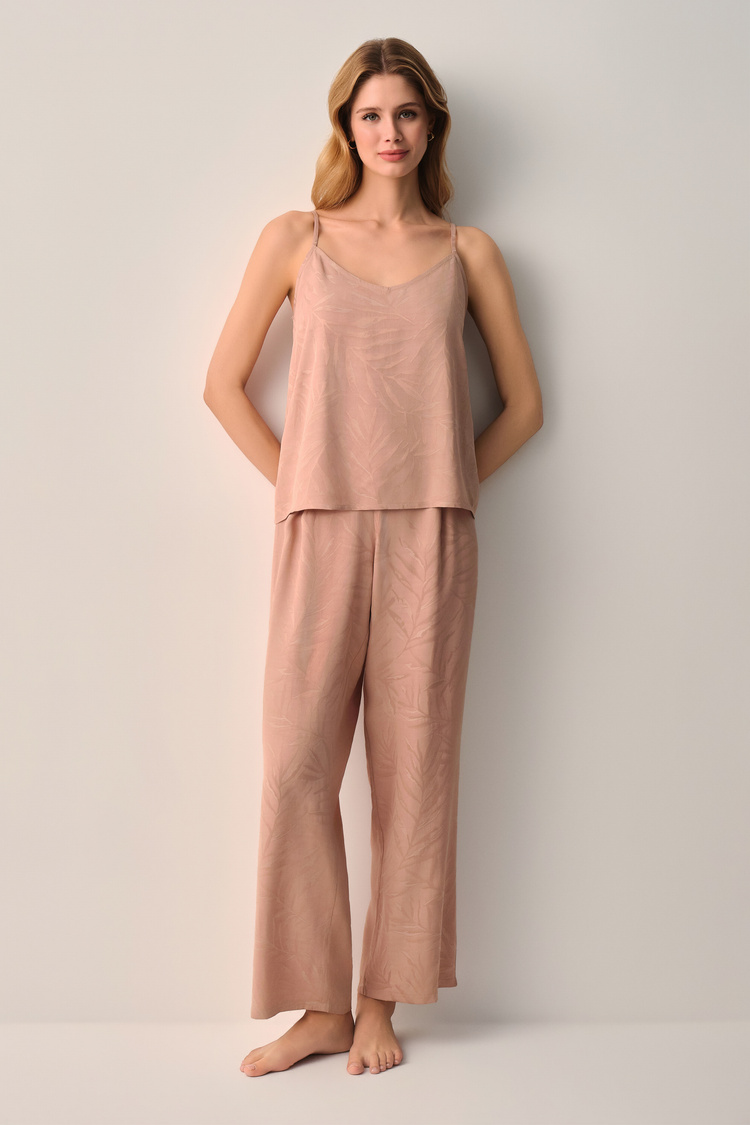 Kahverengi Petra Atlet Pantolon Pijama Takımı