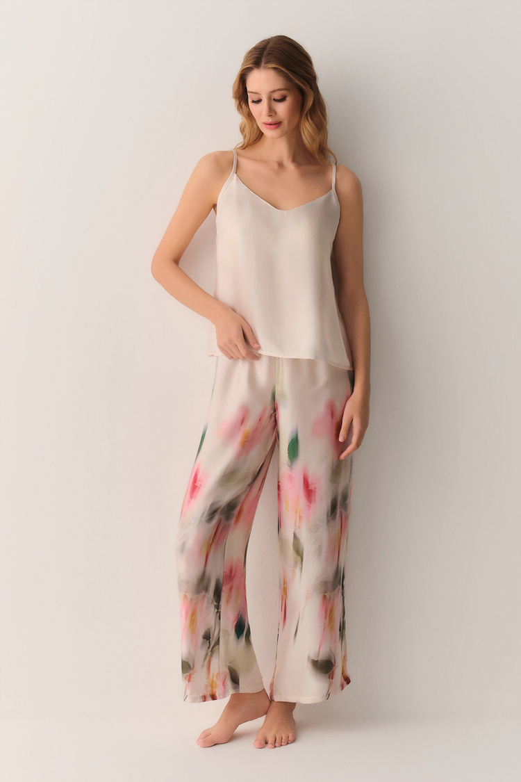 Bej Desenli Bloome Atlet Pantolon Pijama Takımı